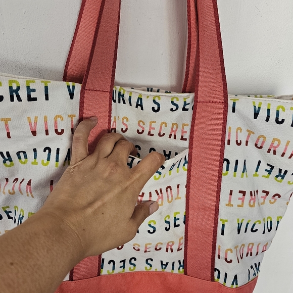 Victoria Secret Shopper Rainbow Lettering Tote Bag - Picture 3 of 9